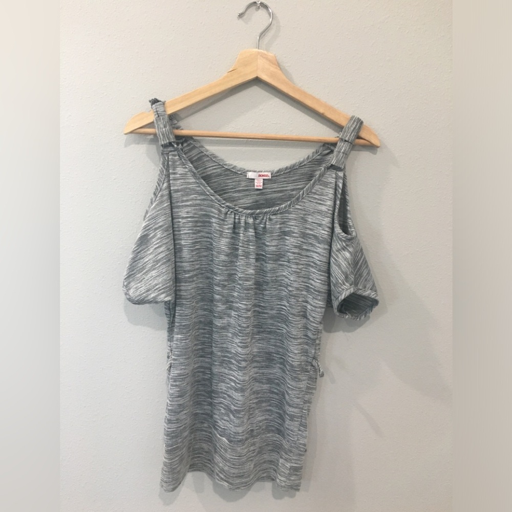 Grey top with strap/off shoulder